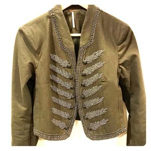 Free People beaded military cut jacket
